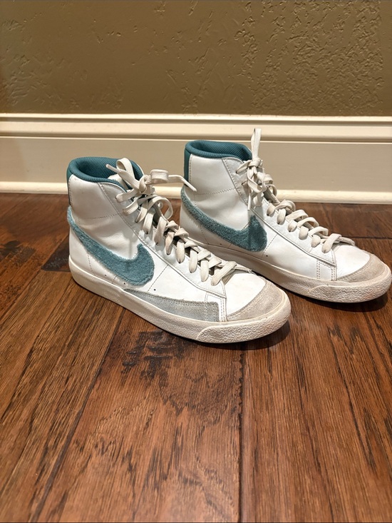Nike Shoes - Nike High-Top Sneakers in White with Teal Accents